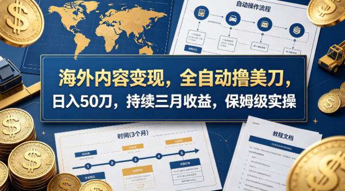 海外内容变现，全自动撸美刀，日入50刀，持续三月收益，保姆级实操【揭秘】-xiaobairz