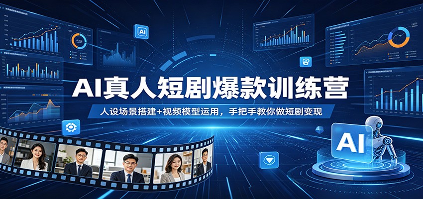 AI真人短剧爆款训练营：人设场景搭建+视频模型运用，手把手教你做短剧变现-xiaobairz