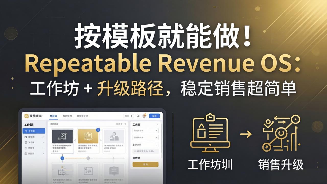 按模板就能做！Repeatable Revenue OS：工作坊 + 升级路径，稳定销售超简单-xiaobairz