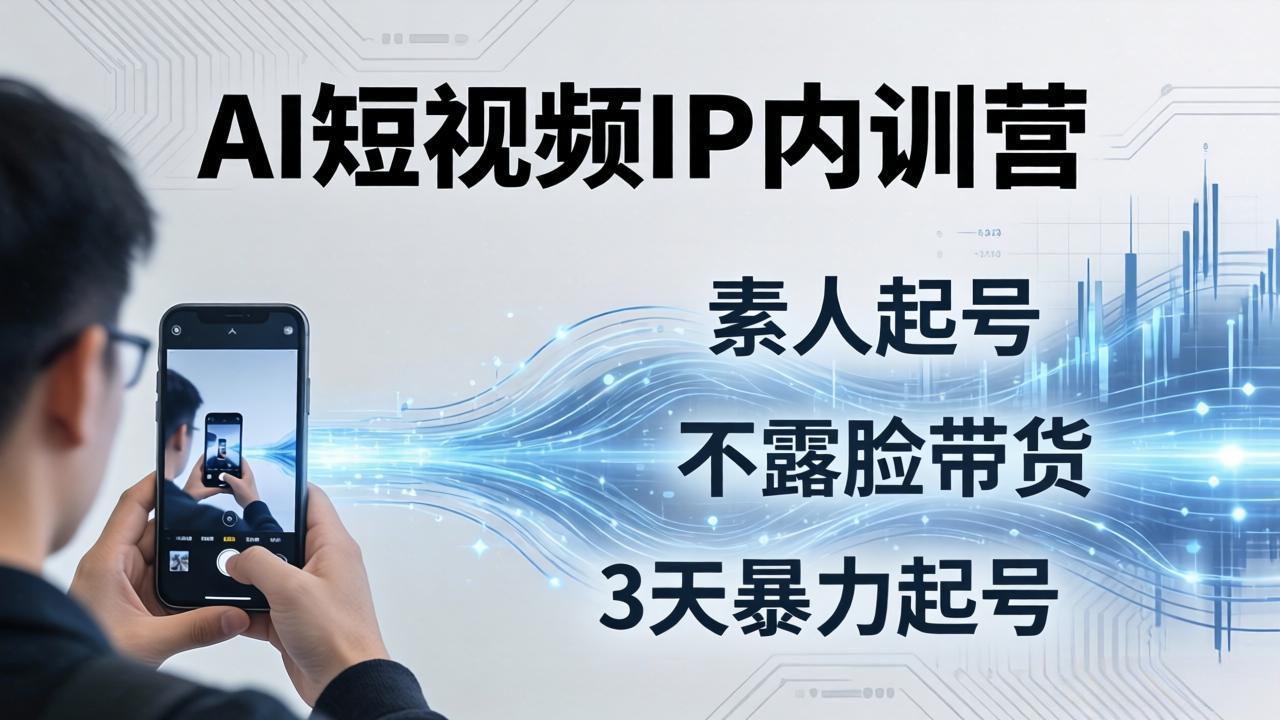 2026AI短视频IP内训营：从素人起号到不露脸带货，3天暴力起号全流程拆解-xiaobairz