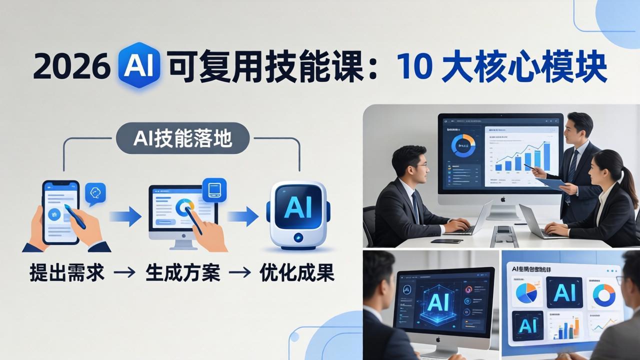 2026AI可复用技能-4月新课：10大核心模块，手把手教你把AI用进工作、产出成果-xiaobairz