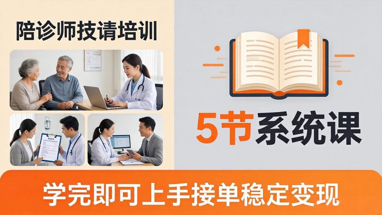 想做陪诊师不知从何下手？5节系统课教你掌握核心技能，学完即可上手接单稳定变现-xiaobairz