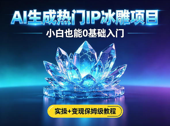 AI生成热门ip冰雕项目，小白也能0基础入门，实操+变现保姆级教程-xiaobairz