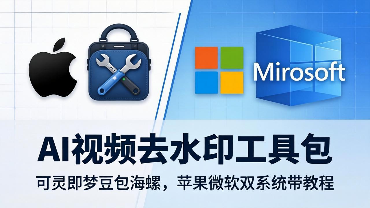 AI视频去水印工具包：可灵即梦豆包海螺，苹果微软双系统带教程-xiaobairz