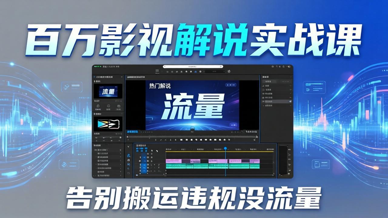 百万影视解说实战课：告别搬运违规没流量，AI文案+配音+剪映，做出能上热门的解说视频-xiaobairz