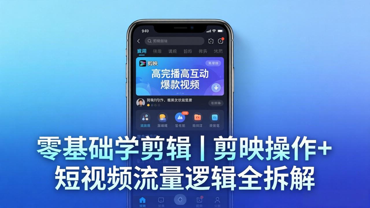 【零基础学剪辑】剪映操作+短视频流量逻辑全拆解｜手把手教你剪出高完播高互动爆款视频-xiaobairz