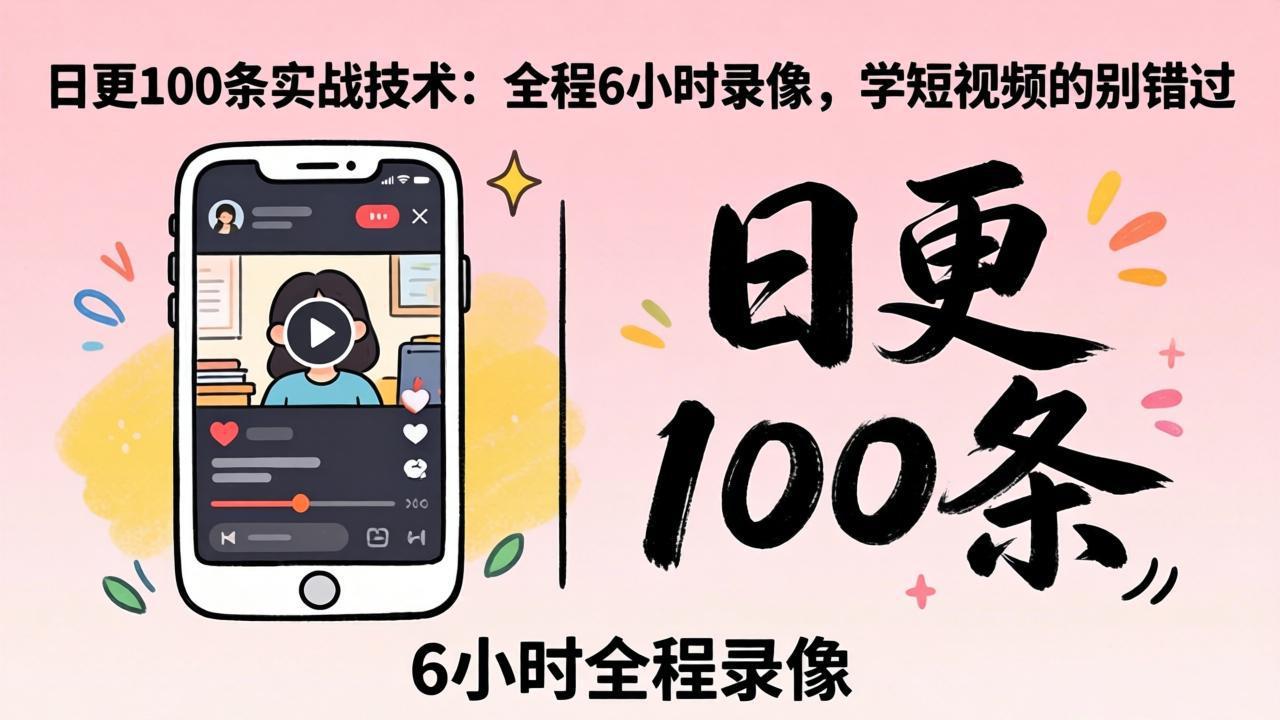 某工作坊东莞2026年4月12线下课：日更100条实战：全程6小时录像，学短视频的别错过-xiaobairz
