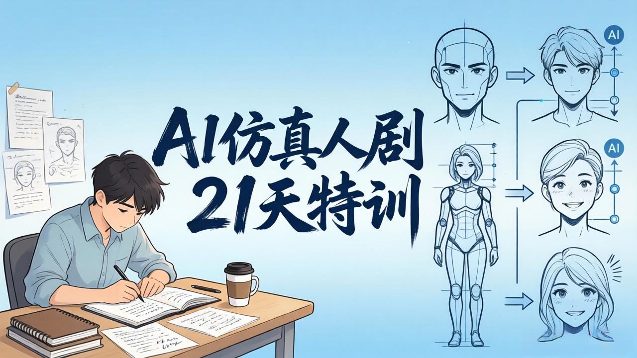 AI仿真人剧21天特训-更新：从剧本到成片全流程实战，掌握角色一致性与变现方法-xiaobairz