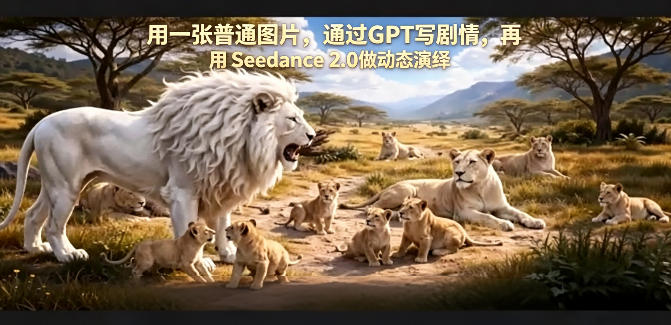 用一张普通图片，通过GPT写剧情，再用Seedance 2.0做动态演绎，居然能生成迪士尼风格搞笑动画-xiaobairz