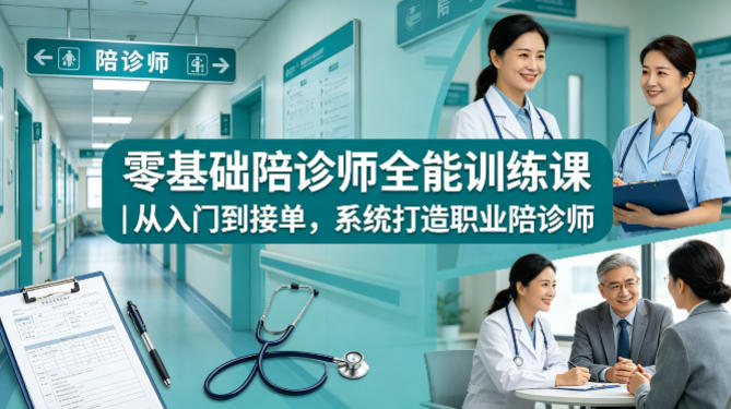 零基础陪诊师全能训练课｜从入门到接单，系统打造职业陪诊师-xiaobairz