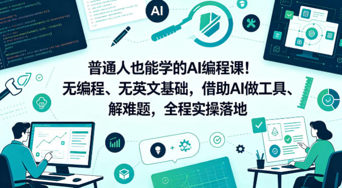 普通人也能学的AI编程课！无编程、无英文基础，借助AI做工具、解难题，全程实操落地-xiaobairz