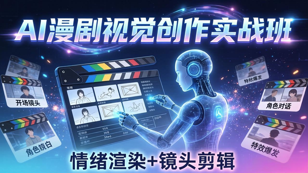 AI漫剧视觉导演思维实战班，从脚本到成片全掌握，分镜设计情绪渲染一站学会-xiaobairz