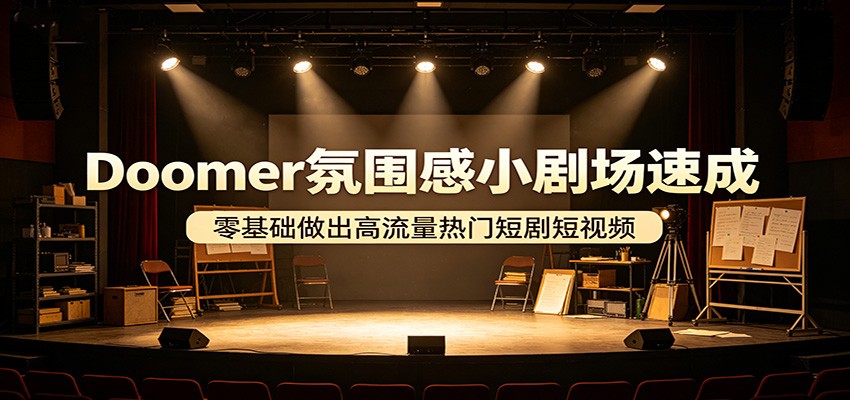 Doomer氛围感小剧场速成，零基础做出高流量热门短剧短视频-xiaobairz