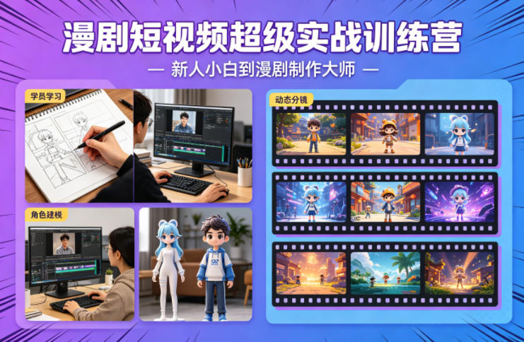 漫剧短视频超级实战训练营，新人小白到漫剧制作大师-xiaobairz