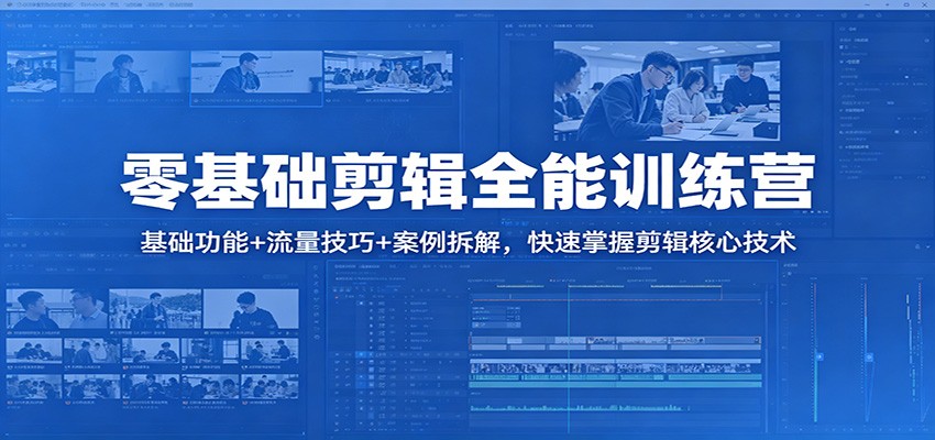 零基础剪辑全能训练营：基础功能+流量技巧+案例拆解，快速掌握剪辑核心技术-xiaobairz