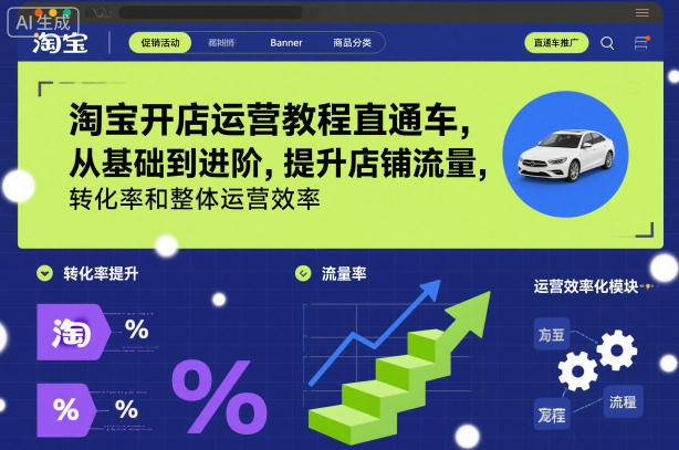 淘宝开店运营教程直通车，从基础到进阶，提升店铺流量，转化率和整体运营效率(更新26年4月10日)-xiaobairz