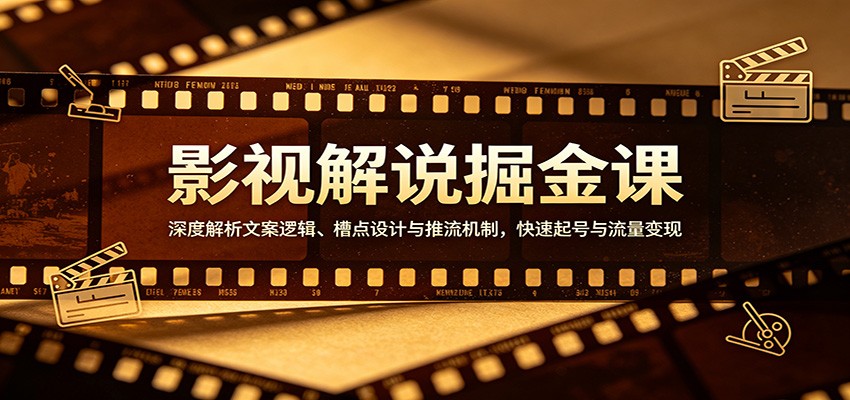 影视解说掘金课：深度解析文案逻辑、槽点设计与推流机制，快速起号与流量变现-xiaobairz
