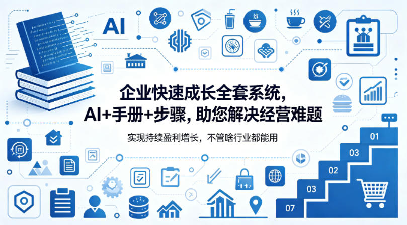 企业快速成长全套系统，AI+手册+步骤，助您解决经营难题，实现持续盈利增长，不管啥行业都能用-xiaobairz