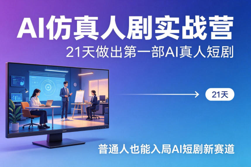 AI仿真人剧实战营，21天做出第一部AI真人短剧，普通人也能入局AI短剧新赛道(更新)-xiaobairz