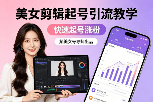 某美女号导师出品：美女剪辑起号引流教学，快速起号涨粉-xiaobairz