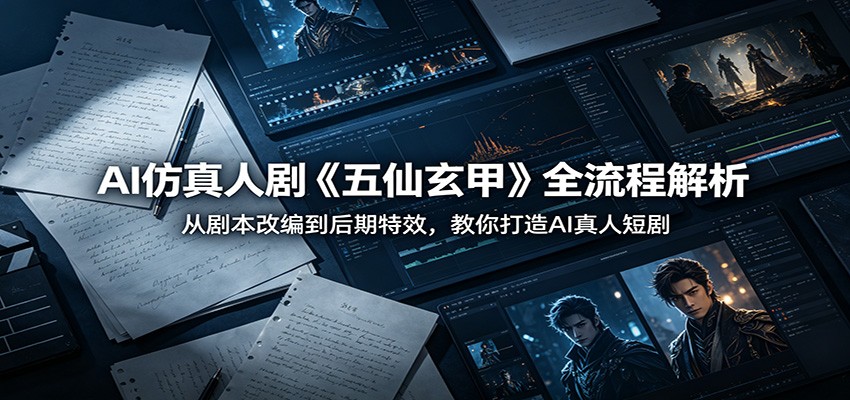 AI仿真人剧《五仙玄甲》全流程解析：从剧本改编到后期特效，教你打造AI真人短剧-xiaobairz