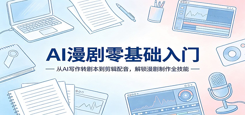 AI漫剧零基础入门：从AI写作转剧本到剪辑配音，解锁漫剧制作全技能-xiaobairz