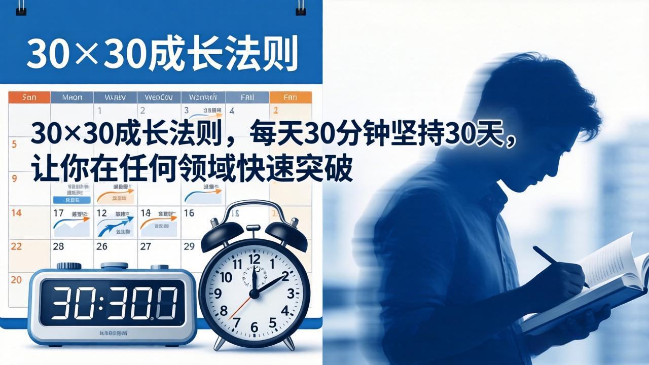 付费文章：30×30成长法则，每天30分钟坚持30天，让你在任何领域快速突破-xiaobairz