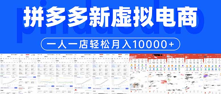 拼多多虚拟电商一人一店轻松月入10000+-xiaobairz