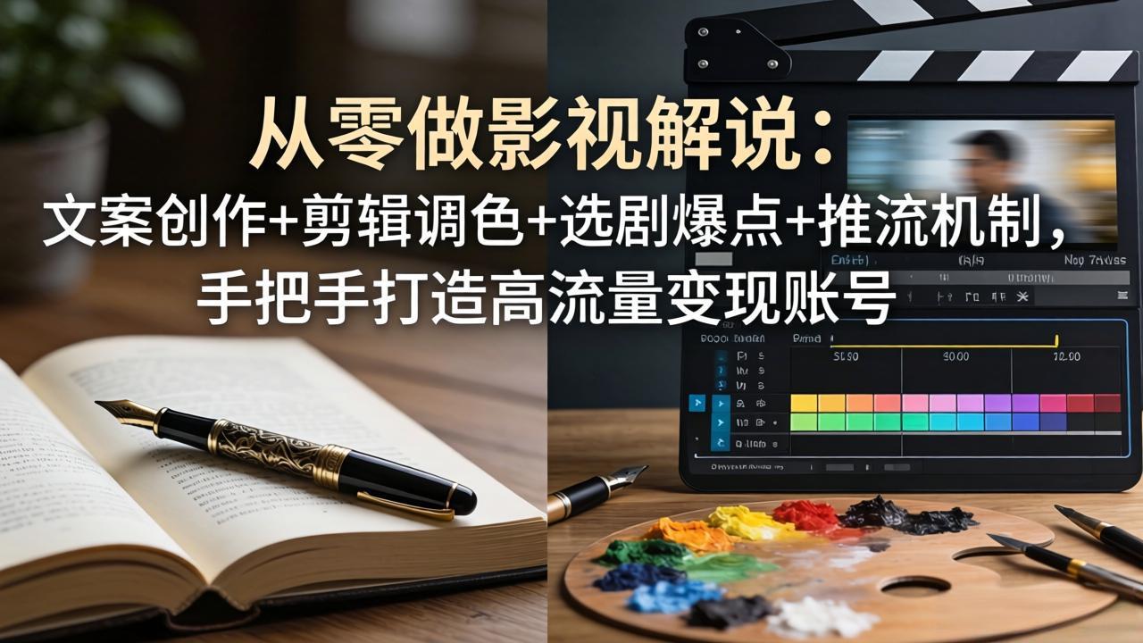 从零做影视解说：文案创作+剪辑调色+选剧爆点+推流机制，手把手打造高流量变现账号-xiaobairz