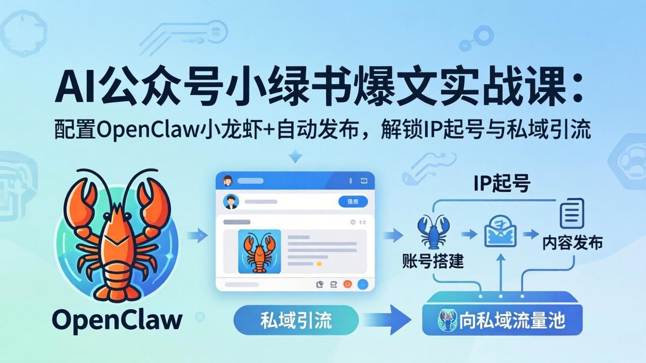 AI公众号小绿书变现实战课：小绿书爆文写作+OpenClaw自动发布，解锁IP起号与私域引流-xiaobairz