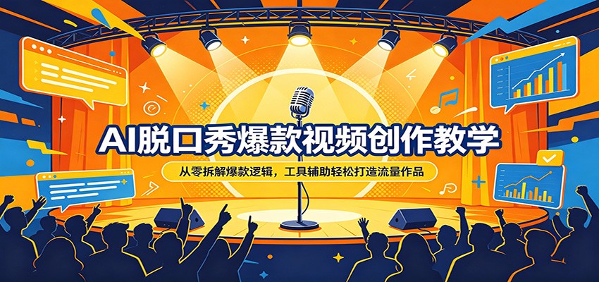 AI脱口秀爆款视频创作教学：从零拆解爆款逻辑，工具辅助轻松打造流量作品-xiaobairz