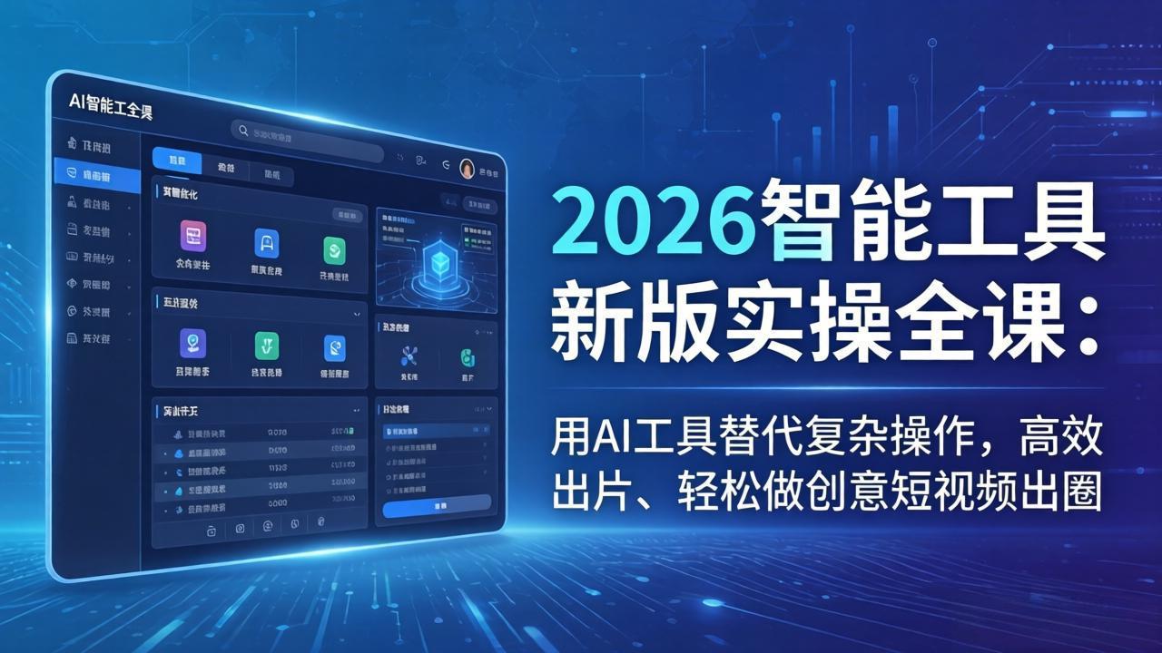 2026智能工具新版实操全课：用AI工具替代复杂操作，高效出片、轻松做创意短视频出圈-xiaobairz