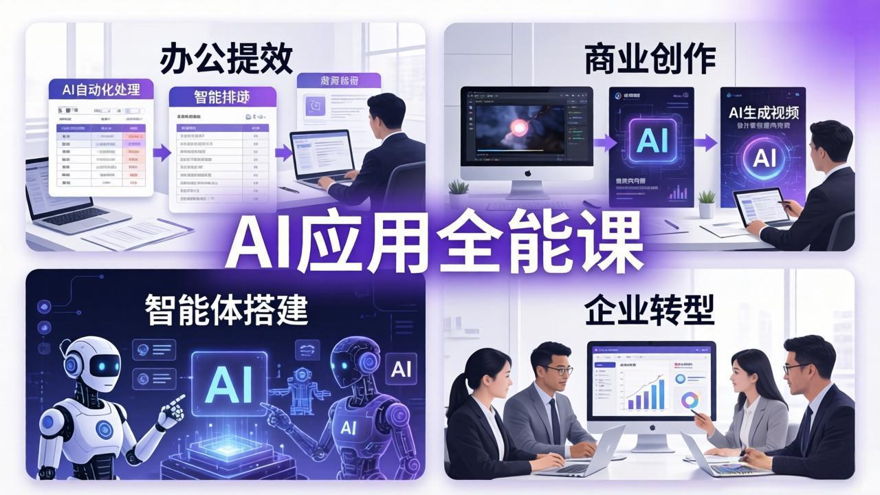 AIGC 应用师全能课-更新：办公提效、商业创作、智能体搭建、企业转型，一站式学会AI应用-xiaobairz