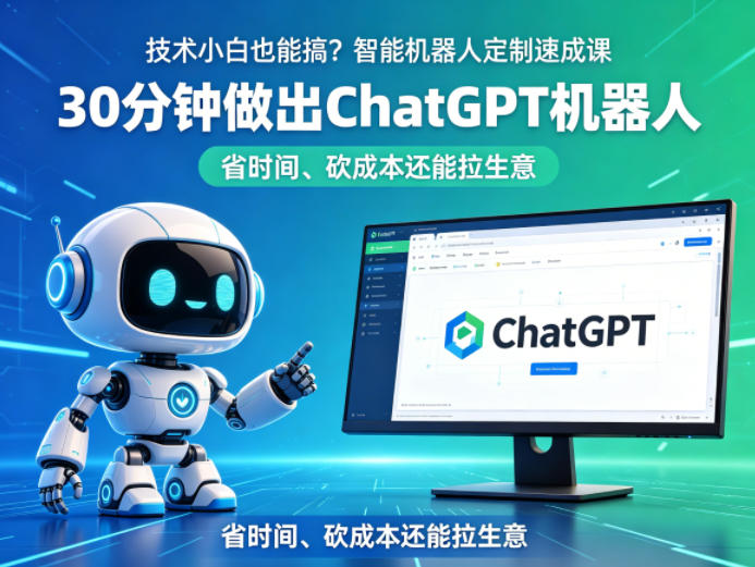 技术小白也能搞？智能机器人定制速成课，30分钟做出ChatGPT机器人，省时间、砍成本还能拉生意-xiaobairz