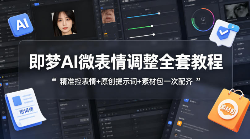即梦AI微表情调整全套教程，精准控表情+原创提示词+素材包一次配齐-xiaobairz