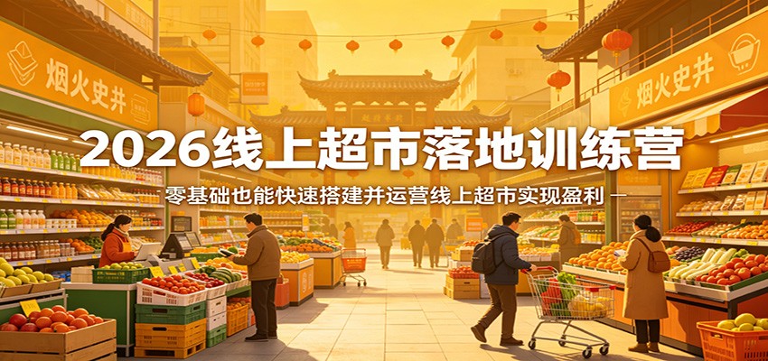 2026线上超市落地训练营，零基础也能快速搭建并运营线上超市实现盈利-xiaobairz