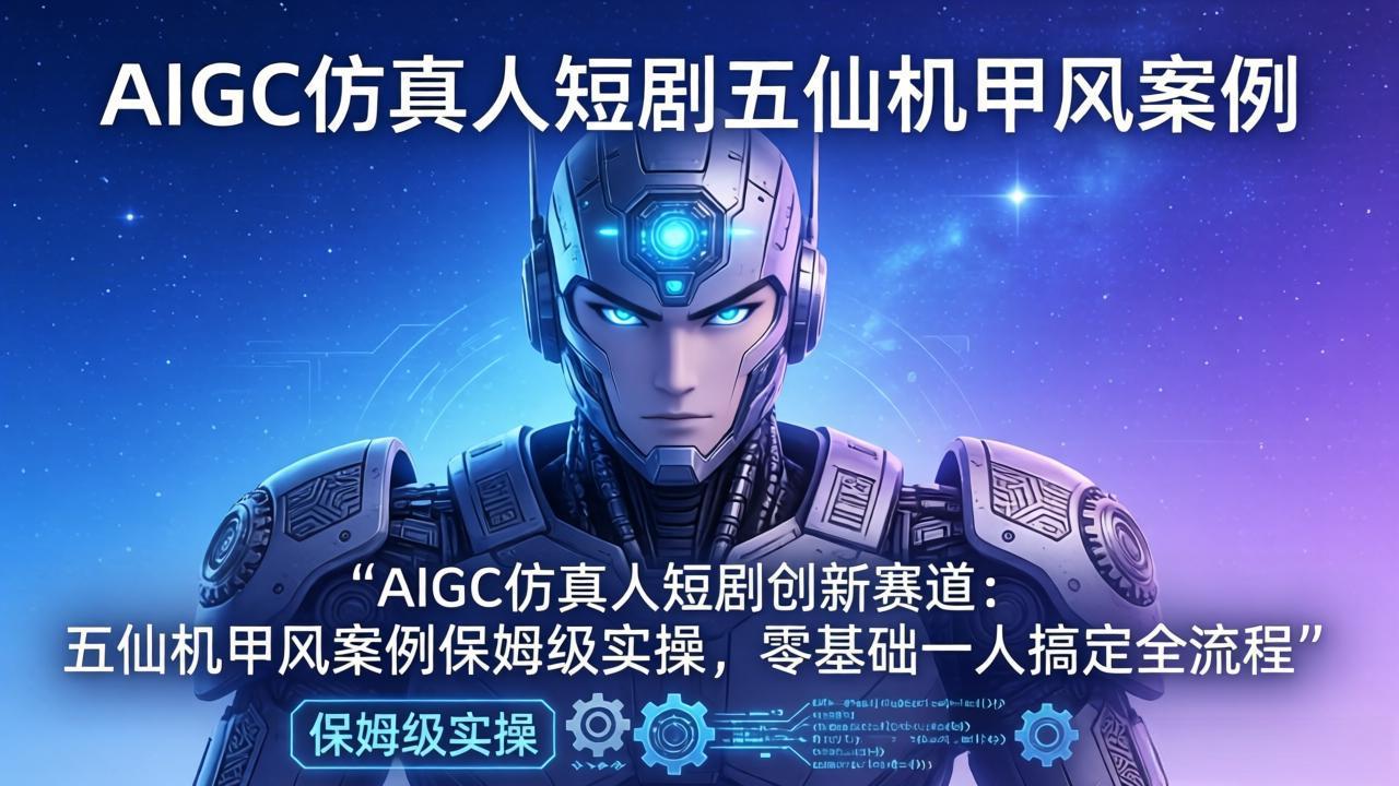 AIGC仿真人短剧创新赛道：五仙机甲风案例保姆级实操，零基础一人搞定全流程-xiaobairz