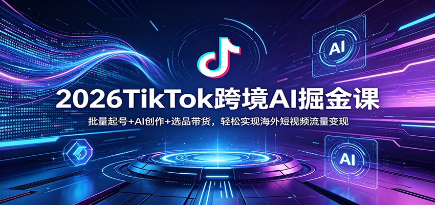 2026TikTok跨境AI掘金课：批量起号+AI创作+选品带货，轻松实现海外短视频流量变现-xiaobairz
