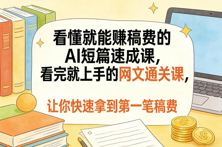 看懂就能賺稿费的AI短篇速成课，看完就上手的网文通关课，让你快速拿到第一笔稿费(更新4月)-xiaobairz