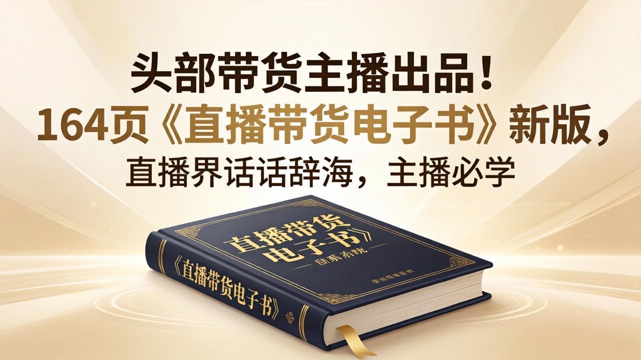 头部带货主播出品！164页《直播带货电子书》新版，直播界话术辞海，主播必学-xiaobairz