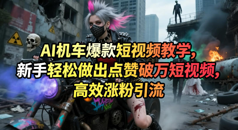 AI机车爆款短视频教学，新手轻松做出点赞破万短视频，高效涨粉引流-xiaobairz