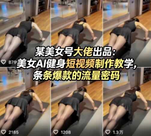 某美女号大佬出品：美女AI健身短视频制作教学，条条爆款的流量密码-xiaobairz