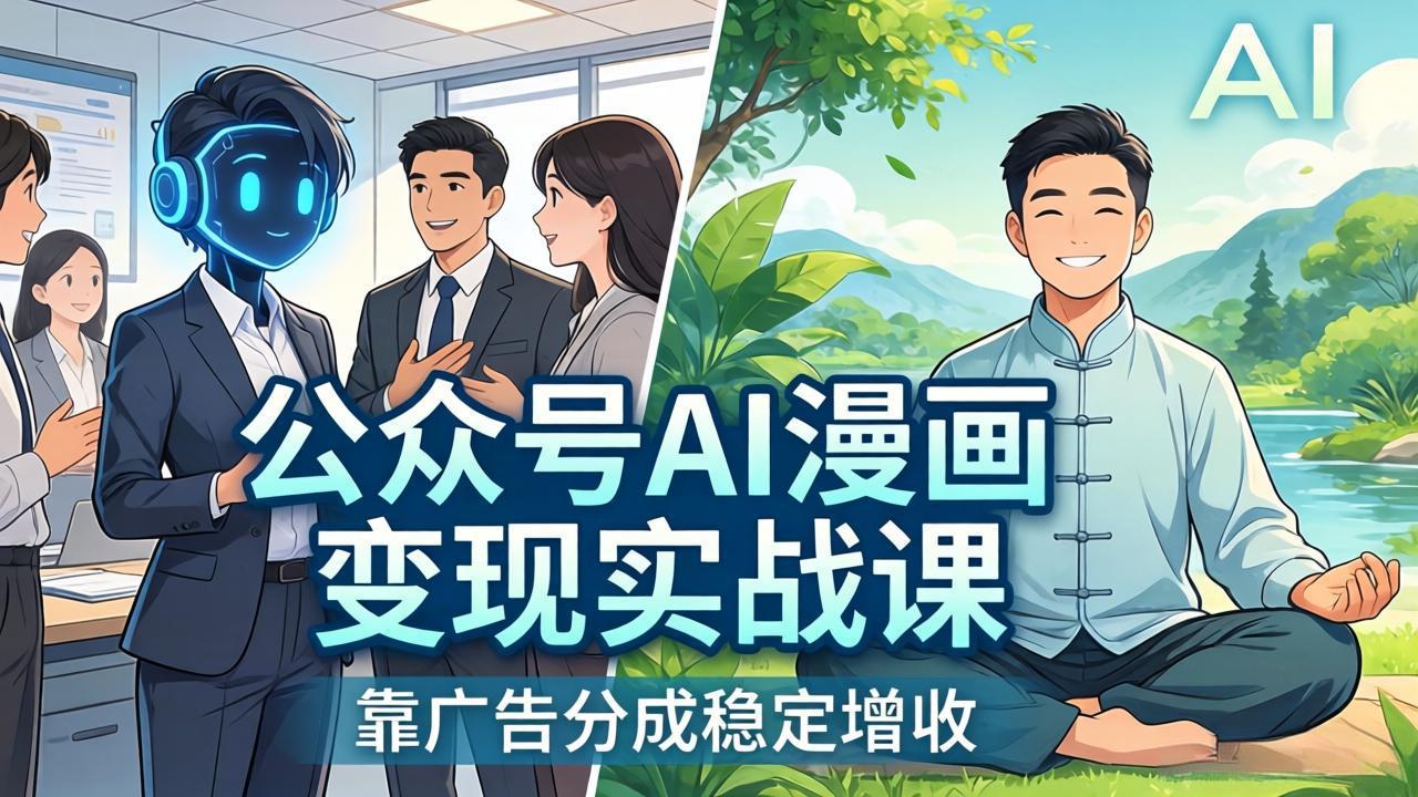 公众号AI漫画变现实战课：星座/职场/养生多赛道+智能体发文，靠广告分成稳定增收-xiaobairz