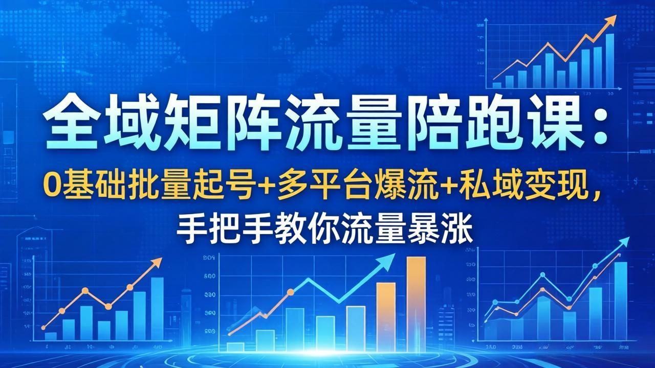 全域矩阵流量陪跑课：0基础批量起号+多平台爆流+私域变现，手把手教你流量暴涨-xiaobairz