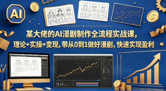 某大佬的AI漫剧制作全流程实战课，理论+实操+变现，带从0到1做好漫剧，快速实现盈利-xiaobairz