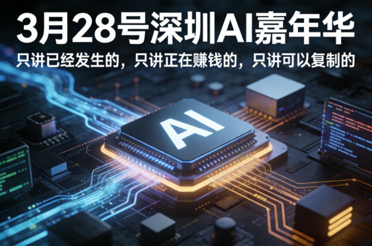 3月28号深圳AI嘉年华，只讲已经发生的，只讲正在賺钱的，只讲可以复制的-xiaobairz