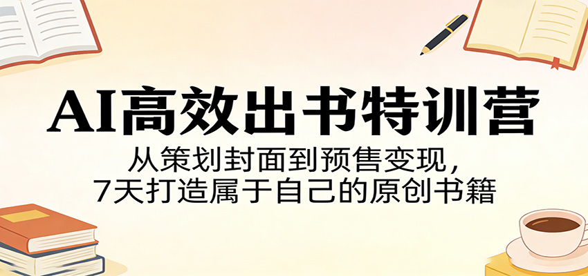 AI高效出书特训营：从策划封面到预售变现，7天打造属于自己的原创书籍-xiaobairz