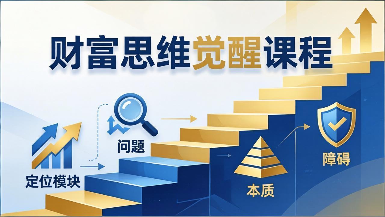 财富思维觉醒第十期：3天大课四大模块，精准定位问题看清本质，扫清人生障碍-xiaobairz