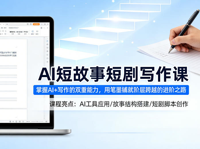 AI短故事短剧写作课，掌握AI+写作的双重能力，用笔墨铺就阶层跨越的进阶之路-xiaobairz
