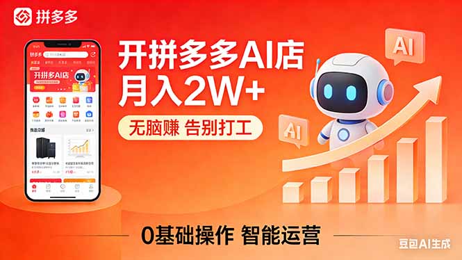 开一家拼多多AI店，月入2W+，无脑赚，告别打工，附SOP手册-xiaobairz